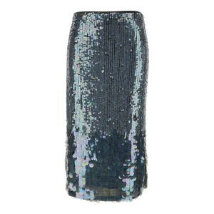 P.A.R.O.S.H. Midi Grey Skirt With All-Over Sequins In Stretch Polyamide Woman